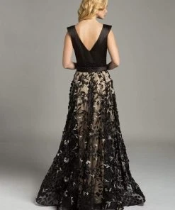 Lara Dresses - 33239 Beaded Floral Embroidered A-Line Gown Formal Gowns