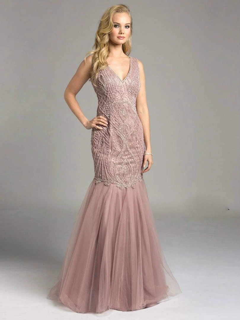 Lara Dresses - 33245 Jewelled Mermaid Gown With Tulle Skirt Formal Gowns 3 Lara Dresses - 33245 Jewelled Mermaid Gown With Tulle Skirt Formal Gowns