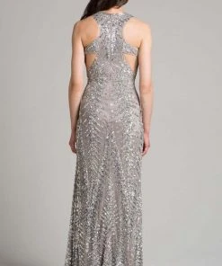 Formal Gowns Lara Dresses - 33260 Sequined Jewel Column Dress 5 Formal Gowns Lara Dresses - 33260 Sequined Jewel Column Dress