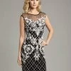 Lara Dresses - 33265 Sheer Cocktail Dress With Elegant Floral Design Cocktail Dresses 2 Lara Dresses - 33265 Sheer Cocktail Dress With Elegant Floral Design Cocktail Dresses