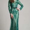 Formal Gowns Lara Dresses - 33276 Laced Illusion Bateau Sheath Dress