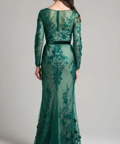 Formal Gowns Lara Dresses - 33276 Laced Illusion Bateau Sheath Dress 5 Formal Gowns Lara Dresses - 33276 Laced Illusion Bateau Sheath Dress