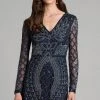 Lara Dresses - 33403 Embellished V-neck Cocktail Dress