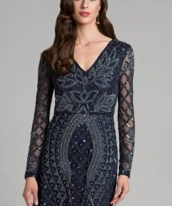 Lara Dresses - 33403 Embellished V-neck Cocktail Dress