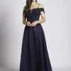 Formal Gowns Lara Dresses - 33493 Beaded Off Shoulder Evening Gown