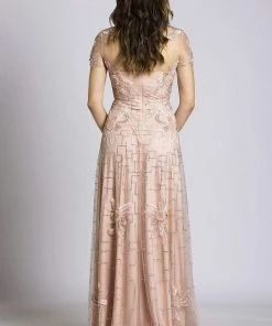 Lara Dresses - 33499 Beaded Floral Applique Evening Gown Formal Gowns 5 Lara Dresses - 33499 Beaded Floral Applique Evening Gown Formal Gowns