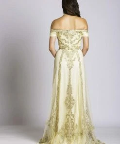 Formal Gowns Lara Dresses - 33520 Embellished Off Shoulder Evening Gown