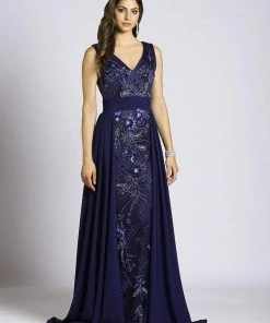 Lara Dresses - 33531 Embellished V-neck A-line Dress Formal Gowns