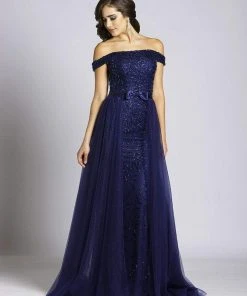 Lara Dresses - 33537 Embellished Off-Shoulder A-line Dress Formal Gowns