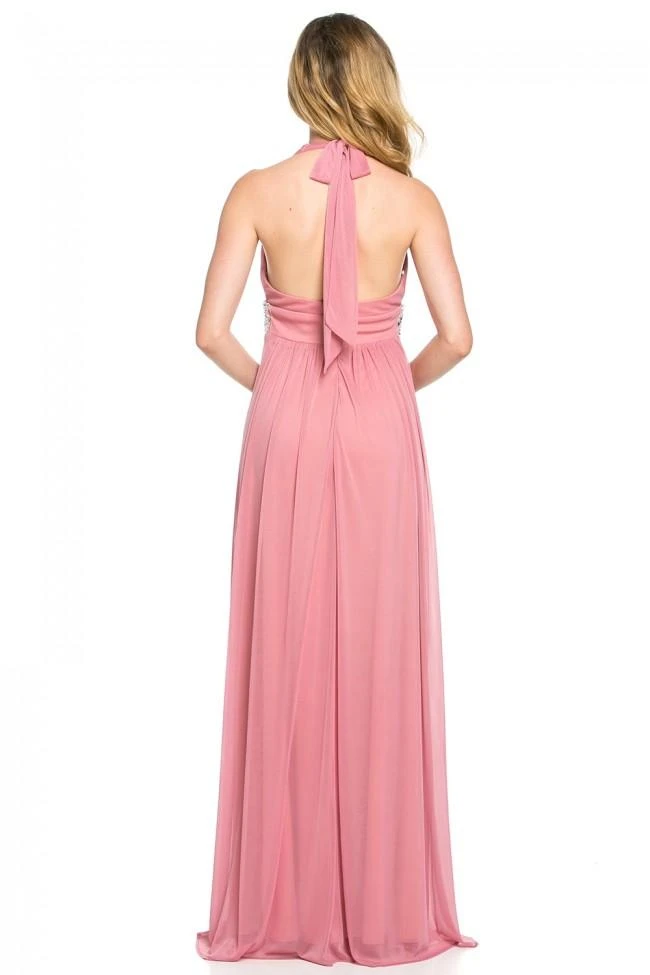 Lenovia - 5115 Crystal Embellished Plunging Halter Dress Formal Gowns 7 Lenovia - 5115 Crystal Embellished Plunging Halter Dress Formal Gowns