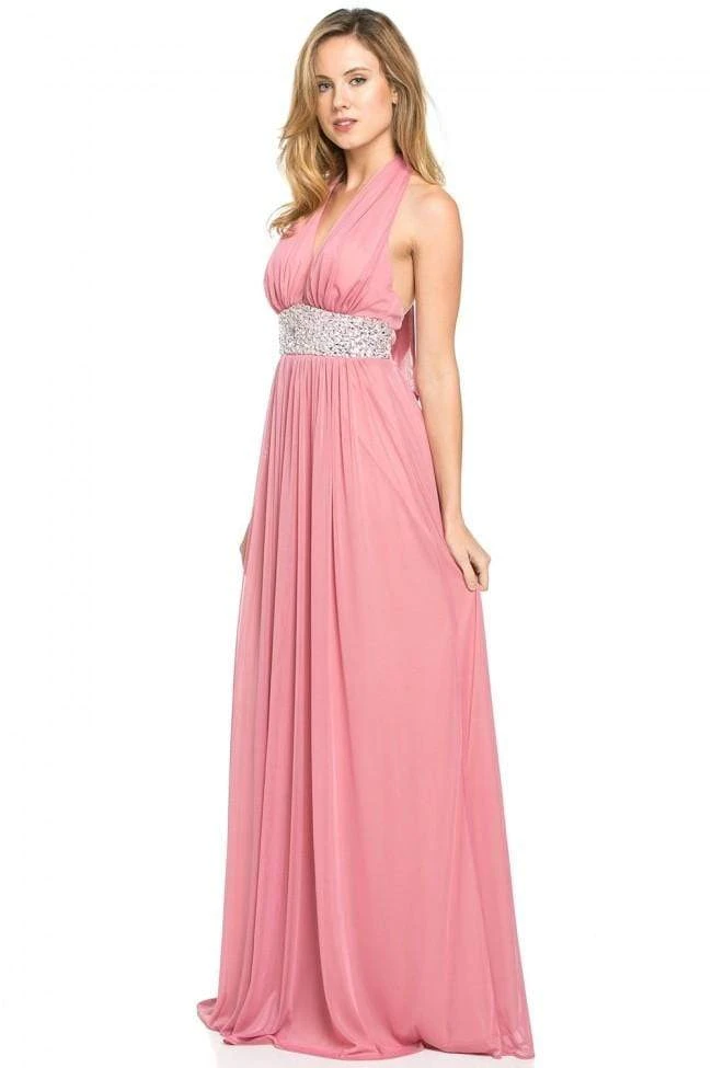 Lenovia - 5115 Crystal Embellished Plunging Halter Dress Formal Gowns 10 Lenovia - 5115 Crystal Embellished Plunging Halter Dress Formal Gowns