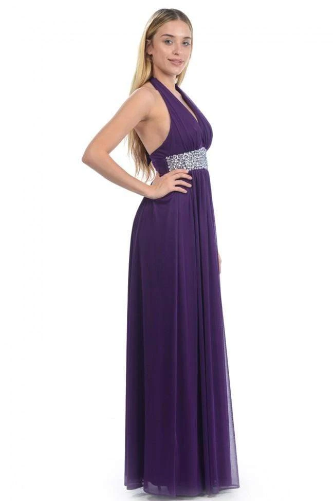 Lenovia - 5115 Crystal Embellished Plunging Halter Dress Formal Gowns 13 Lenovia - 5115 Crystal Embellished Plunging Halter Dress Formal Gowns