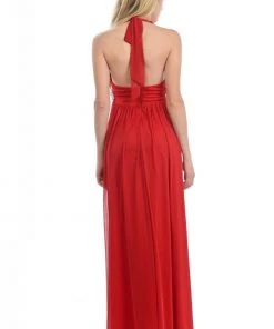 Lenovia - 5115 Crystal Embellished Plunging Halter Dress Formal Gowns 34 Lenovia - 5115 Crystal Embellished Plunging Halter Dress Formal Gowns