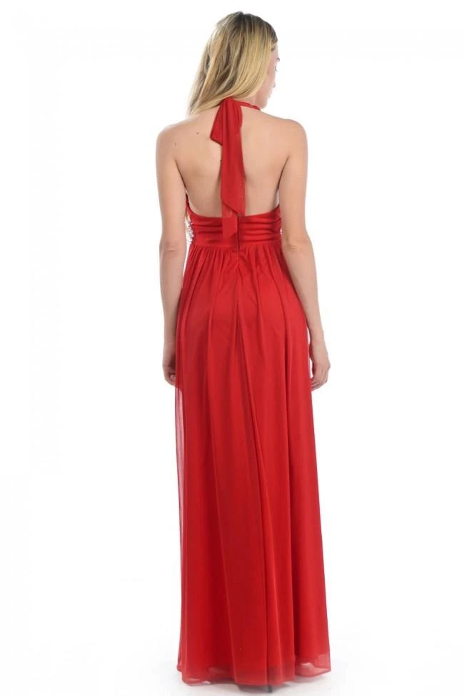 Lenovia - 5115 Crystal Embellished Plunging Halter Dress Formal Gowns 16 Lenovia - 5115 Crystal Embellished Plunging Halter Dress Formal Gowns