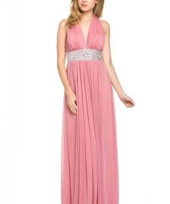 Lenovia - 5115 Crystal Embellished Plunging Halter Dress Formal Gowns 24 Lenovia - 5115 Crystal Embellished Plunging Halter Dress Formal Gowns