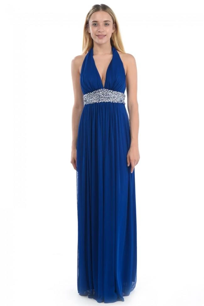 Lenovia - 5115 Crystal Embellished Plunging Halter Dress Formal Gowns 18 Lenovia - 5115 Crystal Embellished Plunging Halter Dress Formal Gowns