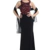 Formal Gowns Lenovia - 5146 Geometric Sequined Halter Sheath Dress