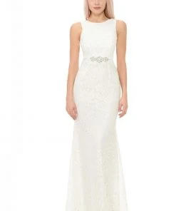 Lenovia - 5169 Crystal Beaded Lace Trumpet Dress