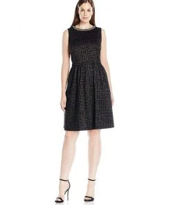 London Times - L2032M Embellished Jewel Knit Dress Cocktail Dresses
