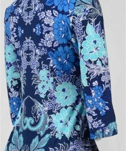 London Times - T2714MNR Quarter Sleeve Bateau Floral Dress 7 London Times - T2714MNR Quarter Sleeve Bateau Floral Dress
