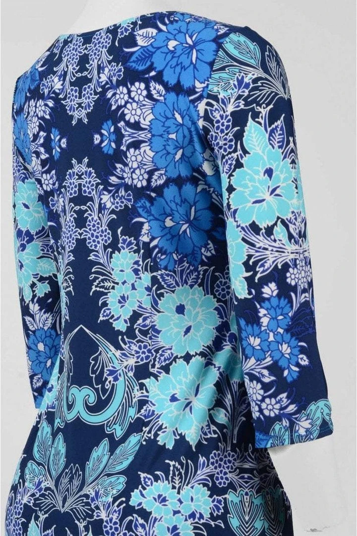 London Times - T2714MNR Quarter Sleeve Bateau Floral Dress 5 London Times - T2714MNR Quarter Sleeve Bateau Floral Dress