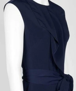 Plus Size Dresses London Times - T3561MXD Sleeveless Tie-Waist Cropped Leg Jumpsuit