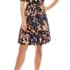 London Times - T3760M Floral Bateau A-Line Cocktail Dress