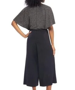 London Times - T3834M Two Toned V-Neck Jumpsuit Plus Size Dresses