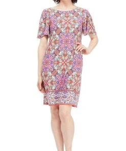 Cocktail Dresses London Times - T3969M Short Flutter Sleeve Knee Length Dress