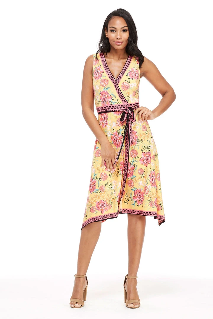 London Times - T4184M Floral Print V-Neck A-Line Dress Cocktail Dresses 6 London Times - T4184M Floral Print V-Neck A-Line Dress Cocktail Dresses