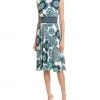 London Times - T4439M Printed Jewel A-Line Cocktail Dress