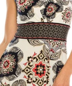 London Times - T4439M Printed Jewel A-Line Cocktail Dress