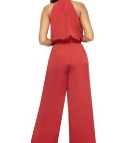 Plus Size Dresses London Times - T4564M Halter Tie Jumpsuit