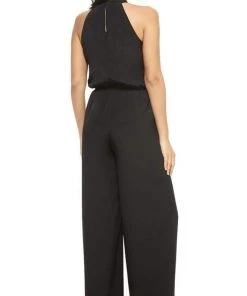 Plus Size Dresses London Times - T4564M Halter Tie Jumpsuit