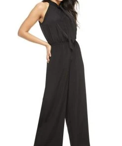 Plus Size Dresses London Times - T4564M Halter Tie Jumpsuit
