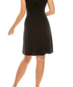 London Times - T4589M Rectangular Split Neck Crepe A-Line Short Dress Cocktail Dresses
