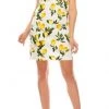 Cocktail Dresses London Times - T4643M Sleeveless Lemon Print Short Dress