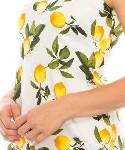 Cocktail Dresses London Times - T4643M Sleeveless Lemon Print Short Dress