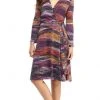 London Times - T4685M Long Sleeves Printed Wrap Dress 1 London Times - T4685M Long Sleeves Printed Wrap Dress