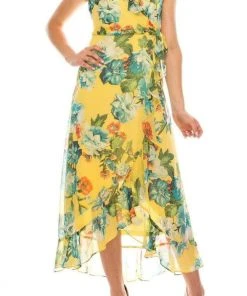 Cocktail Dresses London Times - T4899M Sleeveless Flowy Floral Dress
