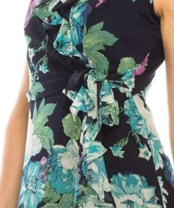 Cocktail Dresses London Times - T4899M Sleeveless Flowy Floral Dress