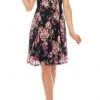 Cocktail Dresses London Times - T4934M Cap Sleeves Floral Print A-Line Dress