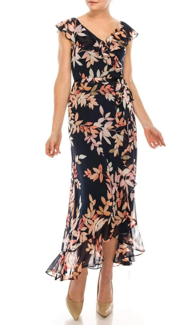 London Times - T5228M V Neck Floral Printed Maxi Dress 6 London Times - T5228M V Neck Floral Printed Maxi Dress