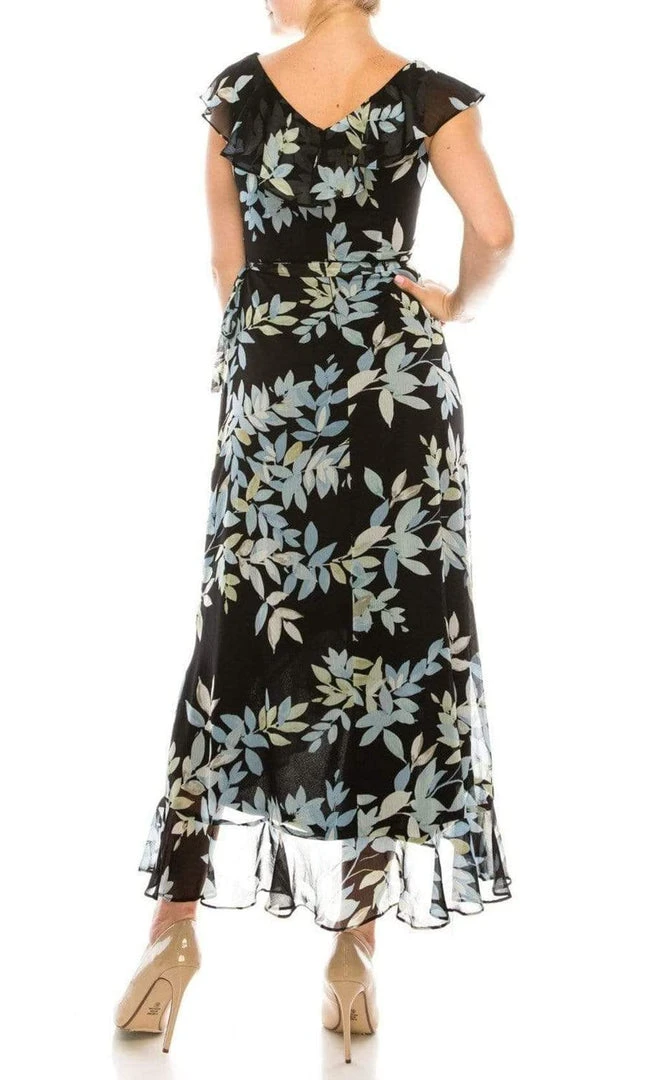 London Times - T5228M V Neck Floral Printed Maxi Dress 4 London Times - T5228M V Neck Floral Printed Maxi Dress