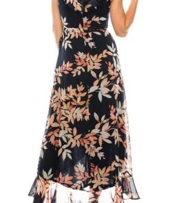 London Times - T5228M V Neck Floral Printed Maxi Dress 12 London Times - T5228M V Neck Floral Printed Maxi Dress