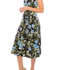 Cocktail Dresses London Times - T5341M Cap Sleeve Floral Faux Wrap Dress