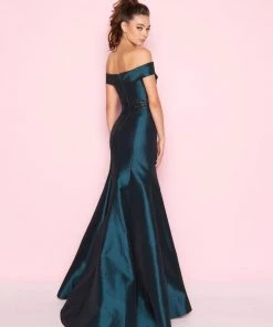 Mac Duggal - 12036L Folded Off Shoulder Taffeta Trumpet Gown 6 Mac Duggal - 12036L Folded Off Shoulder Taffeta Trumpet Gown