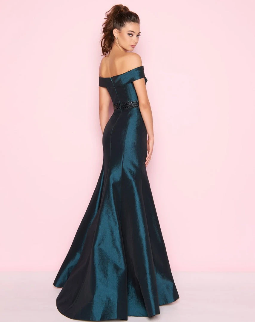 Mac Duggal - 12036L Folded Off Shoulder Taffeta Trumpet Gown 4 Mac Duggal - 12036L Folded Off Shoulder Taffeta Trumpet Gown