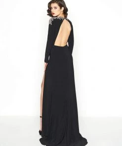 Formal Gowns Mac Duggal - 12103R Sequin And Beaded Long Sleeve Jewel Sheath Dress 6 Formal Gowns Mac Duggal - 12103R Sequin And Beaded Long Sleeve Jewel Sheath Dress