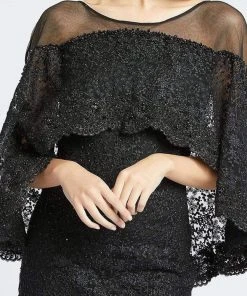 Formal Gowns Mac Duggal - 20072D Illusion Lace Overlay Cape Gown 13 Formal Gowns Mac Duggal - 20072D Illusion Lace Overlay Cape Gown